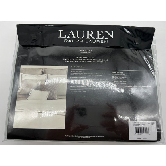 Ralph Lauren Home Spencer Matelasse One European Sham Sage $135 NWT.. - Picture 4 of 12